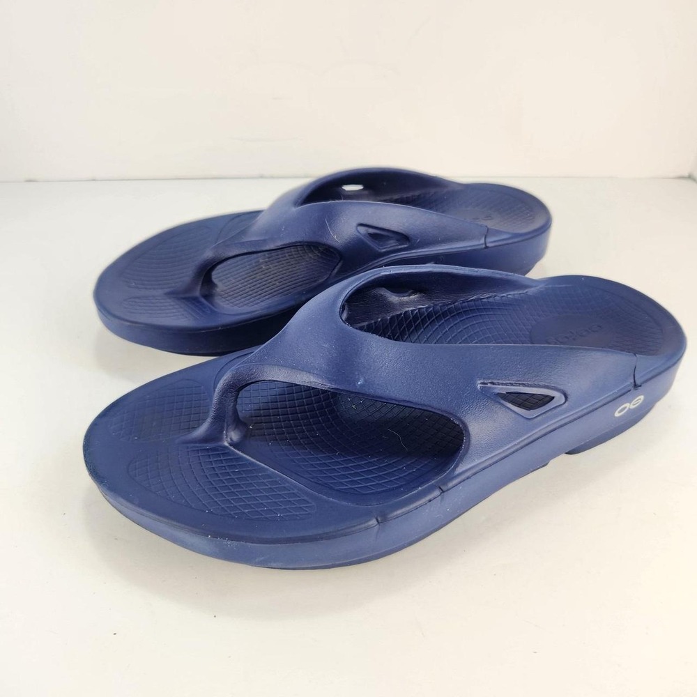 OOFOS OOriginal Recovery Sandals Navy Blue Men's 8 Women's 10 Flip Flops